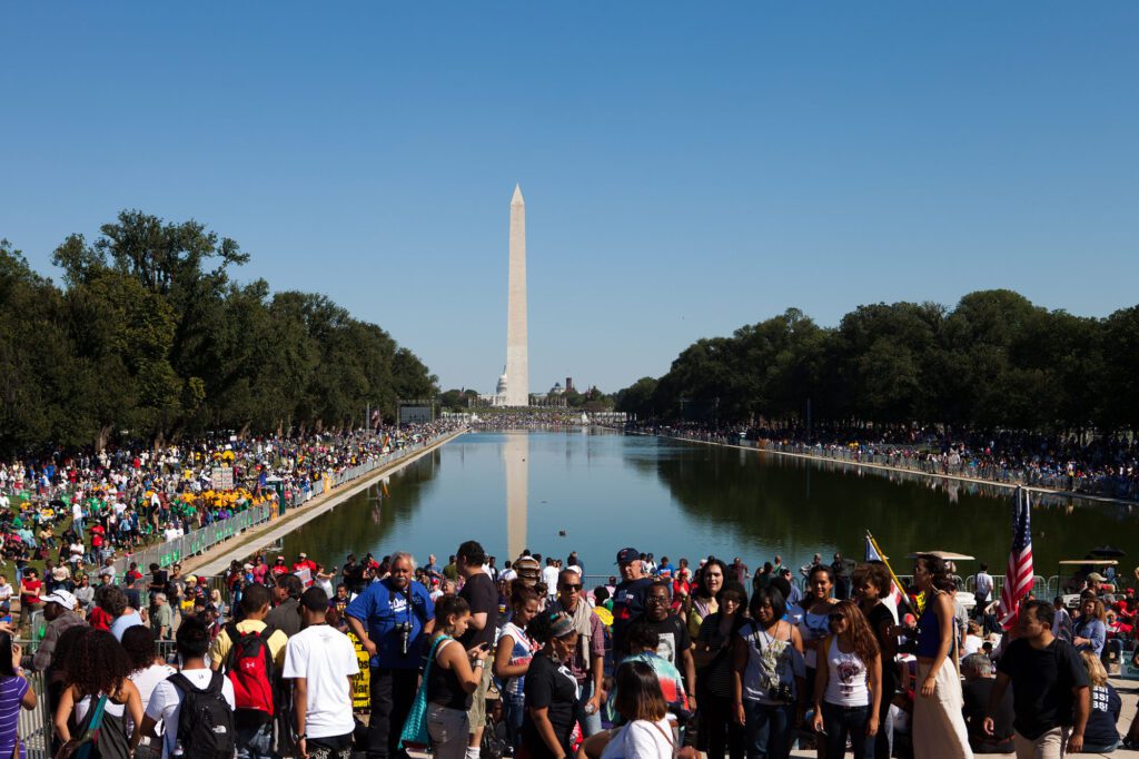 Crowd at a rally in Washington D.C.